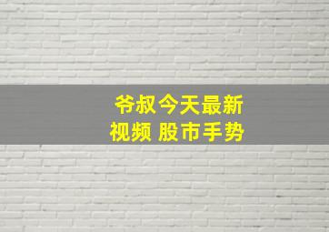 爷叔今天最新视频 股市手势